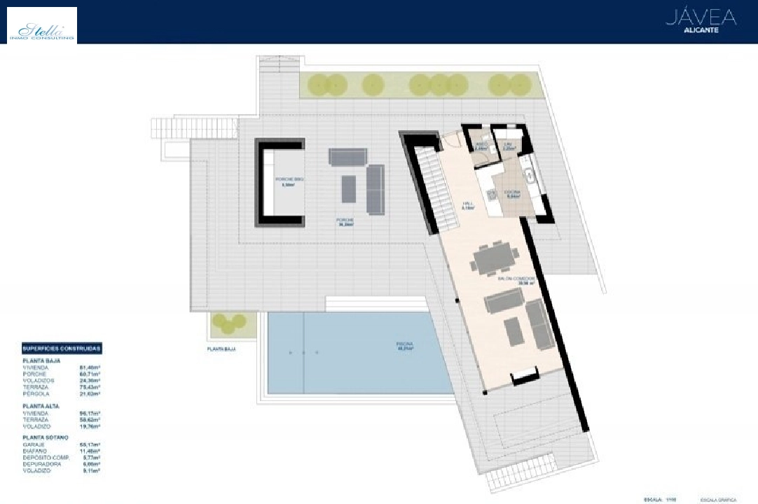 вилла in Javea(Tosalet 5) на продажу, жилая площадь 372 м², год постройки 2015, aircondition, поверхности суши 1000 м², 3 спальни, 2 ванная, pool, ref.: BI-JA.H-100-7