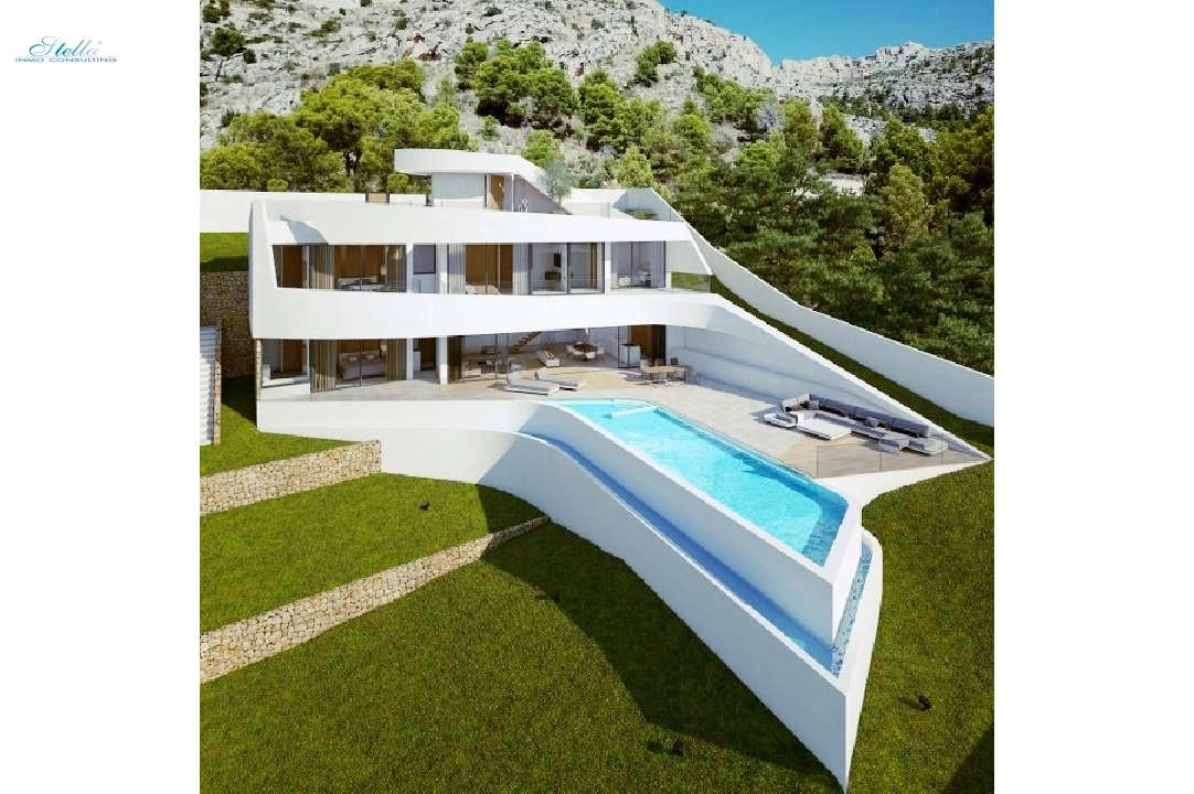 вилла in Altea на продажу, жилая площадь 400 м², год постройки 2018, aircondition, поверхности суши 1000 м², 4 спальни, 4 ванная, pool, ref.: CA-H-1071-AMB-1