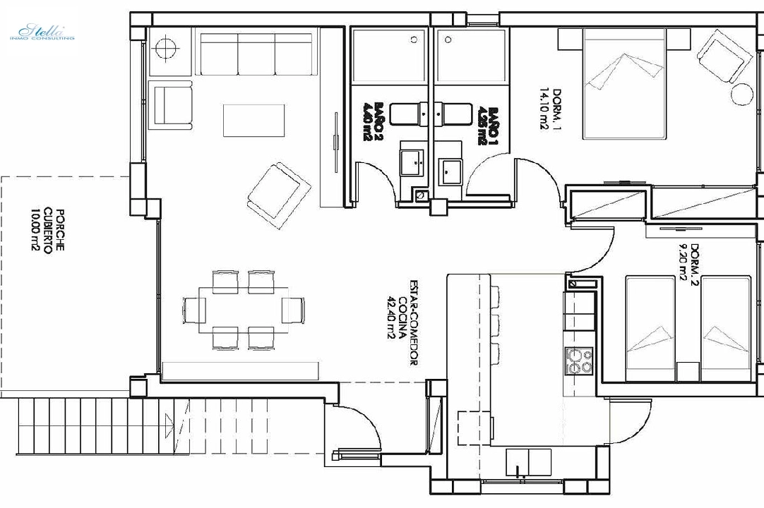 квартира на первом этаже in San Miguel de Salinas на продажу, жилая площадь 92 м², состояние Совершенно Новый, 3 спальни, 2 ванная, pool, ref.: HA-SMN-205-A01-3