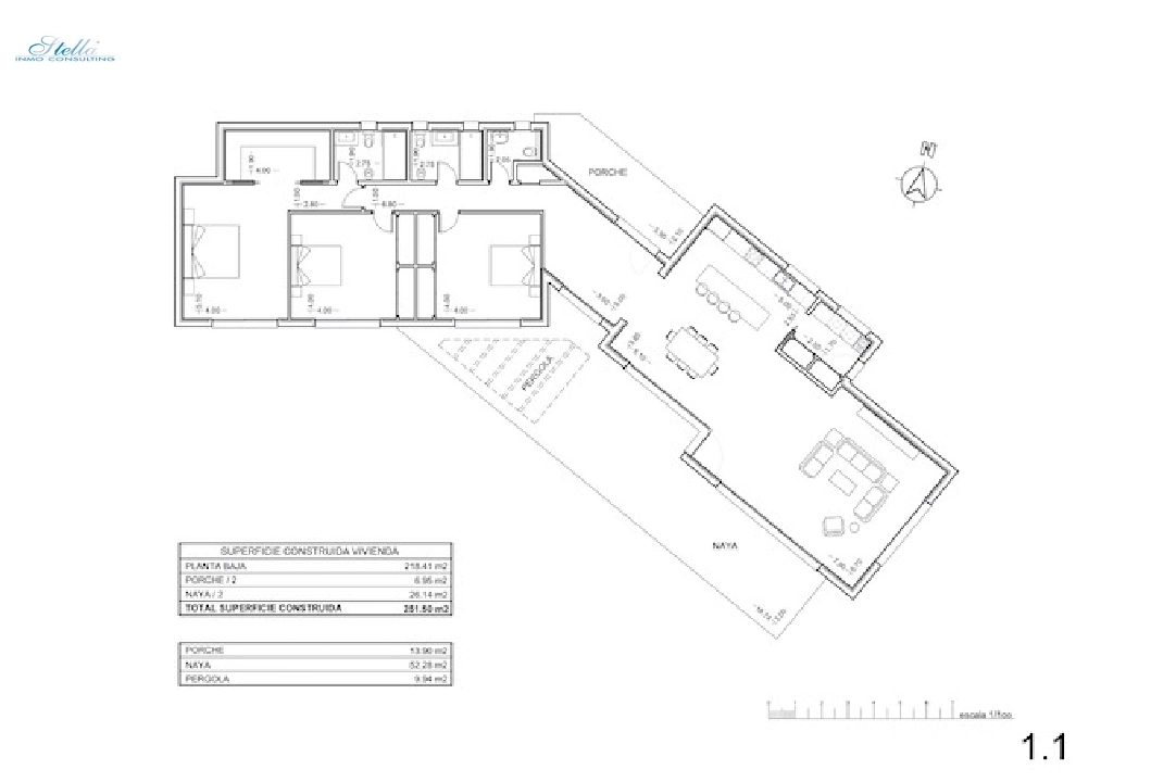 вилла in Moraira на продажу, жилая площадь 251 м², aircondition, поверхности суши 1030 м², 3 спальни, 2 ванная, pool, ref.: CA-H-1351-AMB-5