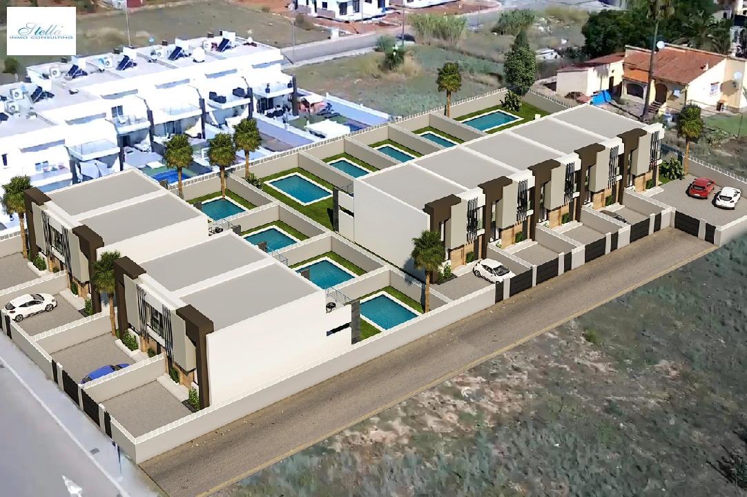 террасный дом in El Vergel на продажу, жилая площадь 118 м², год постройки 2022, состояние Совершенно Новый, поверхности суши 201 м², 3 спальни, 2 ванная, pool, ref.: TM-0121-GC-3