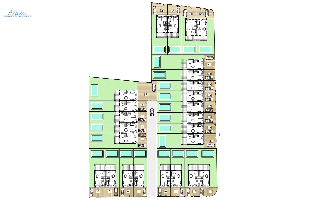 террасный дом in El Vergel на продажу, жилая площадь 118 м², год постройки 2022, состояние Совершенно Новый, поверхности суши 201 м², 3 спальни, 2 ванная, pool, ref.: TM-0121-GC-9