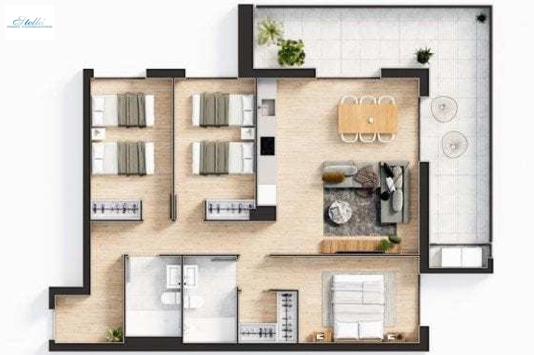 квартира in Javea на продажу, жилая площадь 93 м², год постройки 2021, + KLIMA, aircondition, 3 спальни, 2 ванная, pool, ref.: UH-UHM1898-D-22