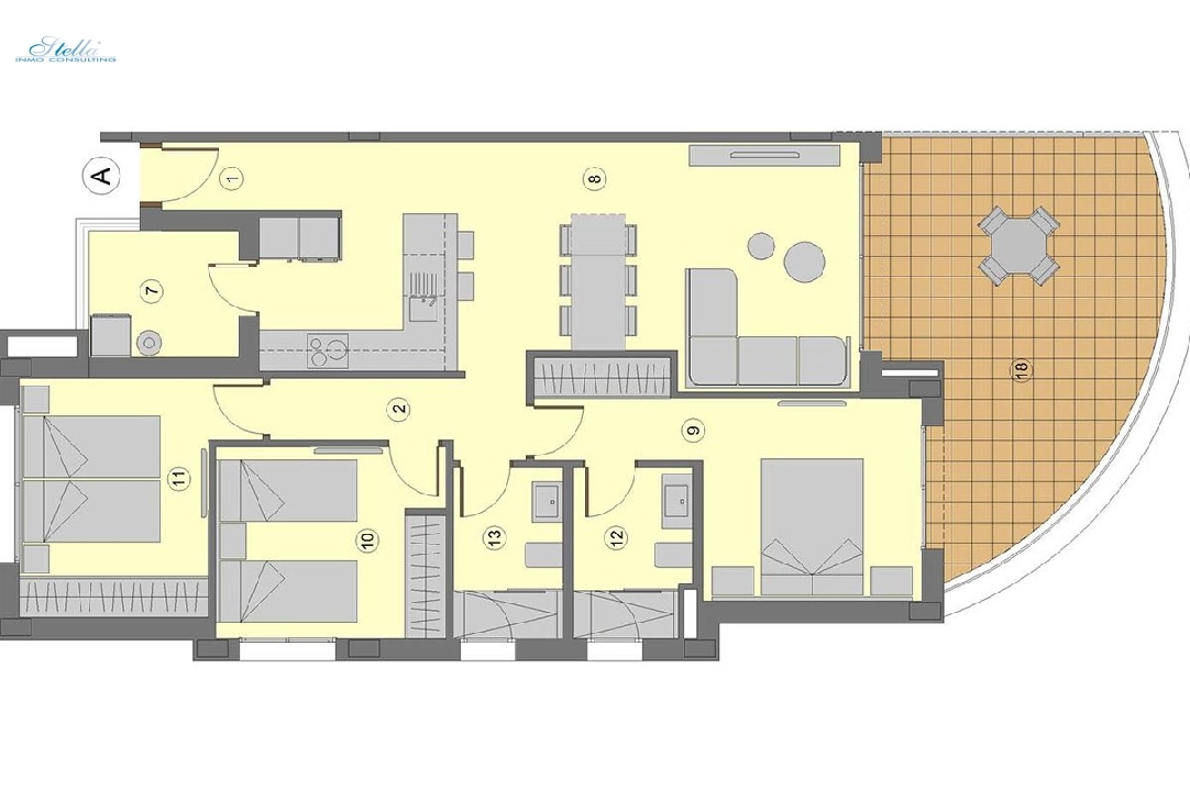квартира на верхнем этаже in Sa Coma на продажу, жилая площадь 119 м², состояние Совершенно Новый, + fussboden, aircondition, 3 спальни, 2 ванная, pool, ref.: HA-MLN-161-A02-7