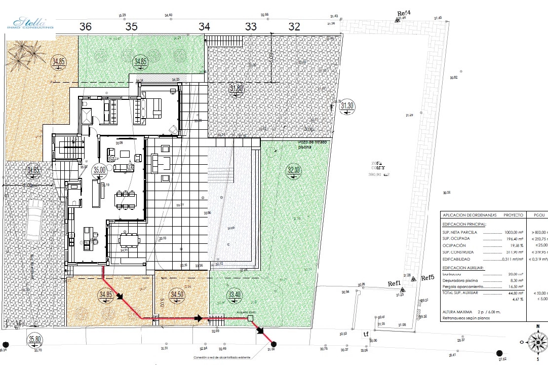 вилла in Moraira на продажу, жилая площадь 311 м², aircondition, поверхности суши 1003 м², 4 спальни, 4 ванная, pool, ref.: CA-H-1535-AMB-6