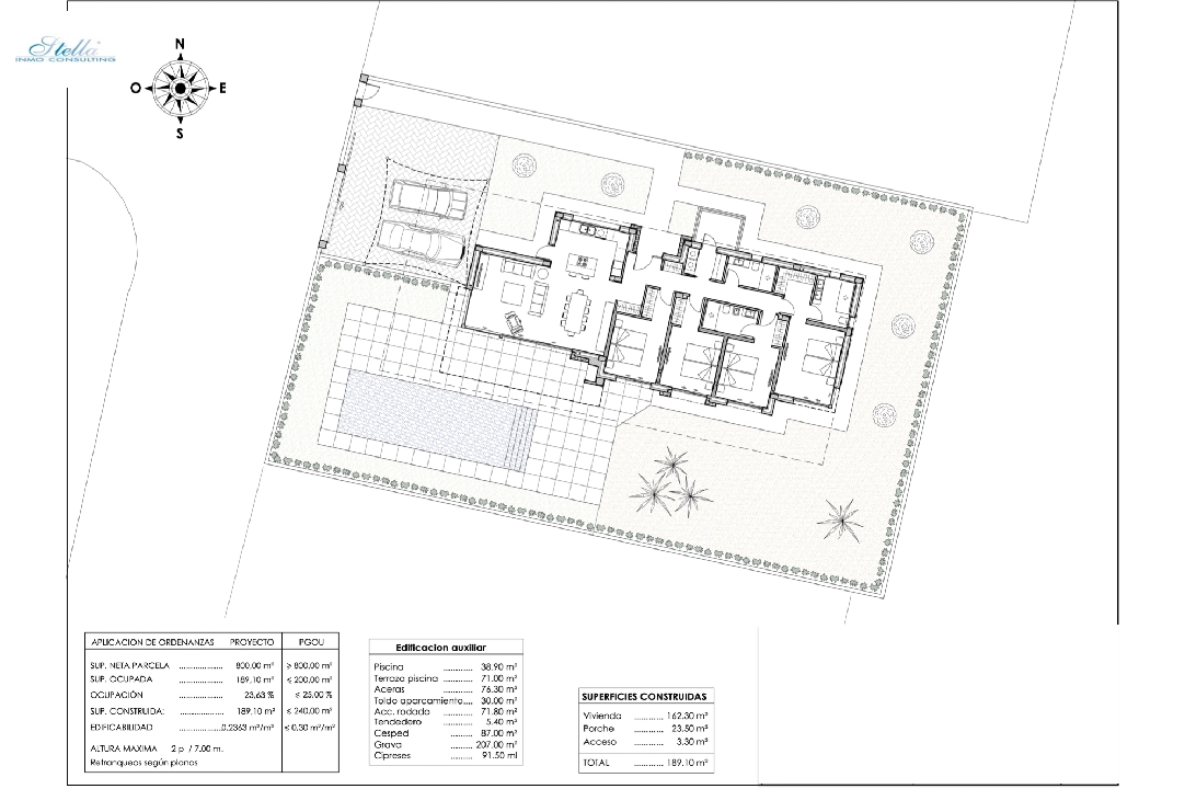 вилла in Calpe на продажу, жилая площадь 192 м², aircondition, поверхности суши 800 м², 4 спальни, 3 ванная, pool, ref.: BI-CA.H-442-3