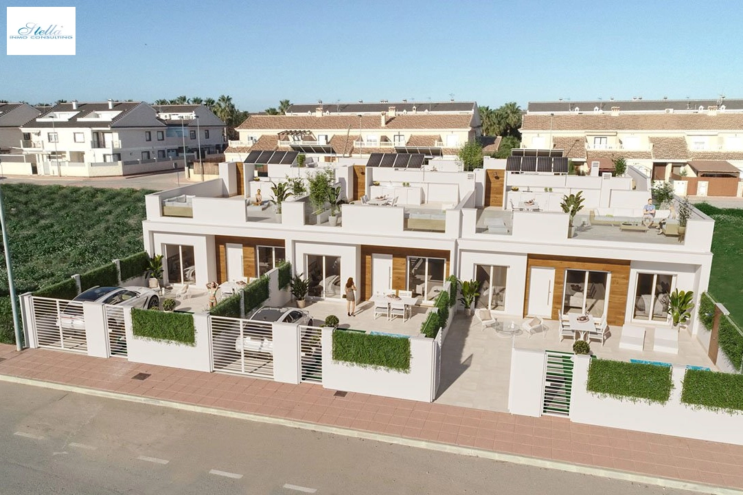 террасный дом in San Javier на продажу, жилая площадь 150 м², состояние Совершенно Новый, поверхности суши 200 м², 3 спальни, 2 ванная, pool, ref.: HA-SJN-310-R02-2