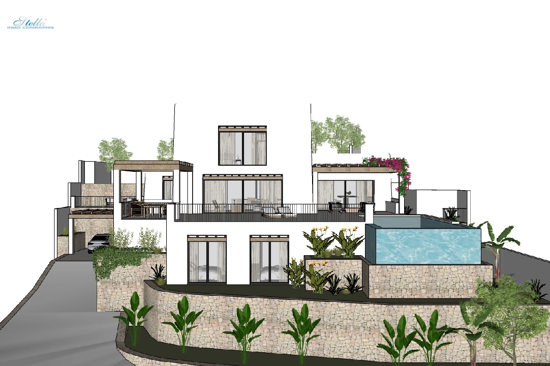 вилла in Moraira на продажу, жилая площадь 425 м², год постройки 2023, aircondition, поверхности суши 1000 м², 4 спальни, 4 ванная, pool, ref.: BI-MT.H-777-3