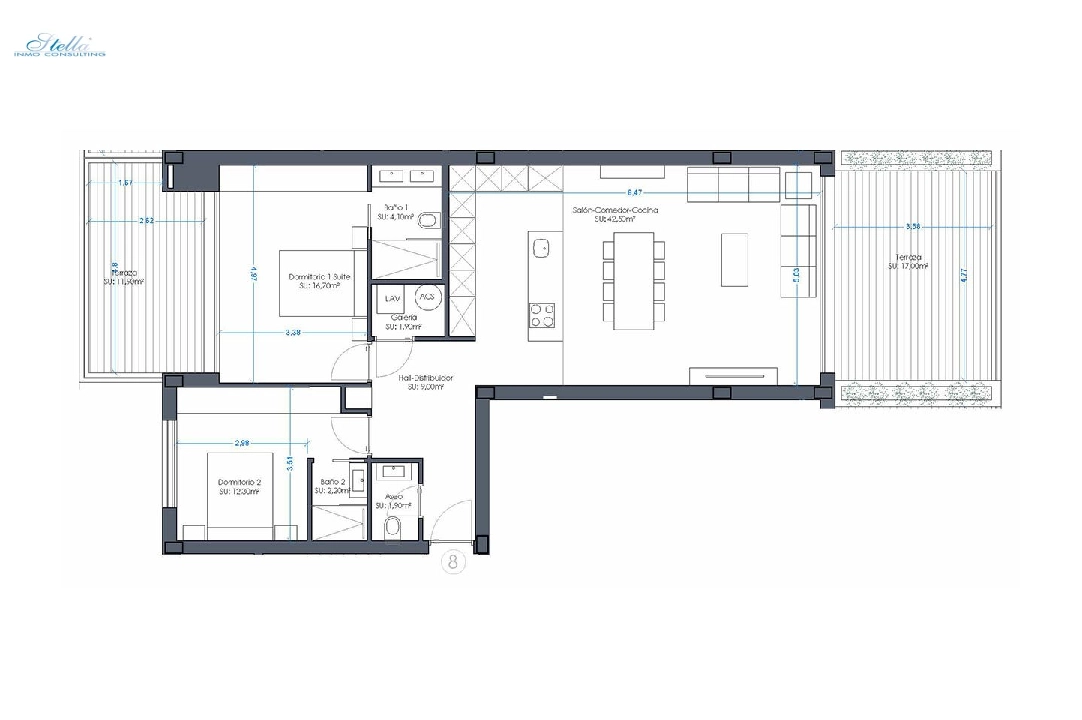 квартира на верхнем этаже in Orihuela Costa на продажу, жилая площадь 131 м², состояние Совершенно Новый, aircondition, 2 спальни, 2 ванная, pool, ref.: HA-OCN-161-A01-6