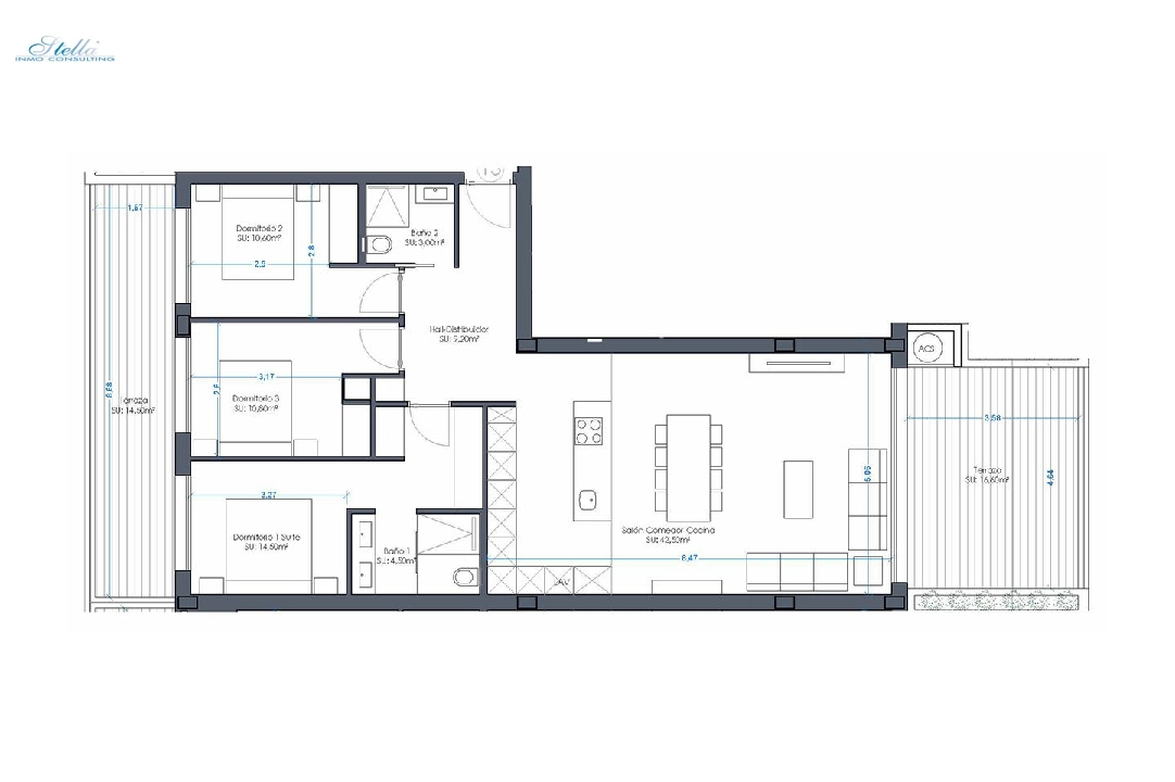квартира на верхнем этаже in Orihuela Costa на продажу, жилая площадь 152 м², состояние Совершенно Новый, aircondition, 3 спальни, 2 ванная, pool, ref.: HA-OCN-161-A02-7