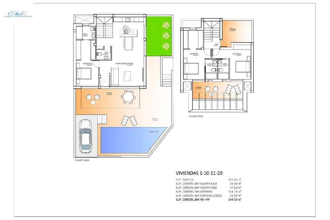 террасный дом угловой сторона in Dolores на продажу, жилая площадь 149 м², состояние Совершенно Новый, поверхности суши 174 м², 3 спальни, 3 ванная, pool, ref.: HA-DON-114-Q01-6