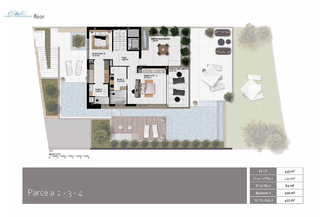 вилла in Finestrat на продажу, жилая площадь 336 м², состояние Совершенно Новый, aircondition, поверхности суши 468 м², 3 спальни, 3 ванная, pool, ref.: HA-FIN-390-E01-28