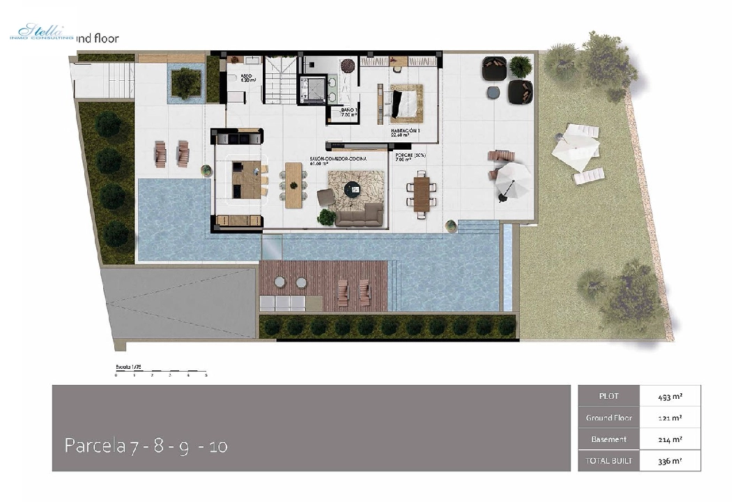 вилла in Finestrat на продажу, жилая площадь 336 м², состояние Совершенно Новый, aircondition, поверхности суши 468 м², 3 спальни, 3 ванная, pool, ref.: HA-FIN-390-E01-30