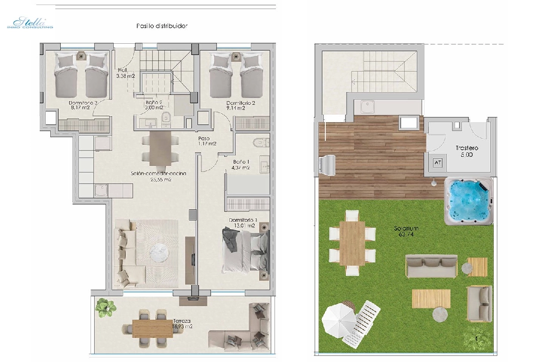 пентхаус in Santa Pola на продажу, жилая площадь 251 м², состояние Совершенно Новый, 3 спальни, 2 ванная, pool, ref.: HA-SPN-702-A04-15