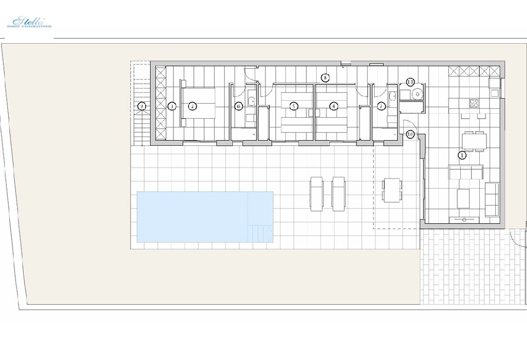 вилла in Algorfa на продажу, жилая площадь 175 м², состояние Совершенно Новый, aircondition, поверхности суши 454 м², 3 спальни, 2 ванная, pool, ref.: HA-ARN-108-E01-10