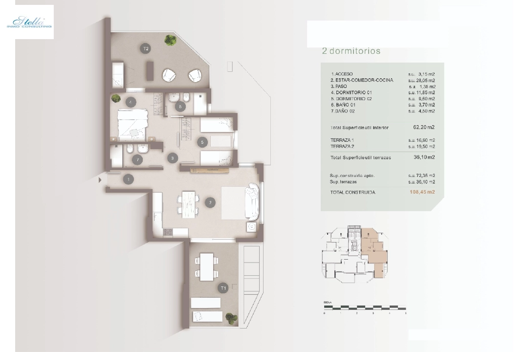 квартира in Calpe на продажу, жилая площадь 72 м², год постройки 2023, + KLIMA, aircondition, 2 спальни, 2 ванная, pool, ref.: BI-CA.A-019-16