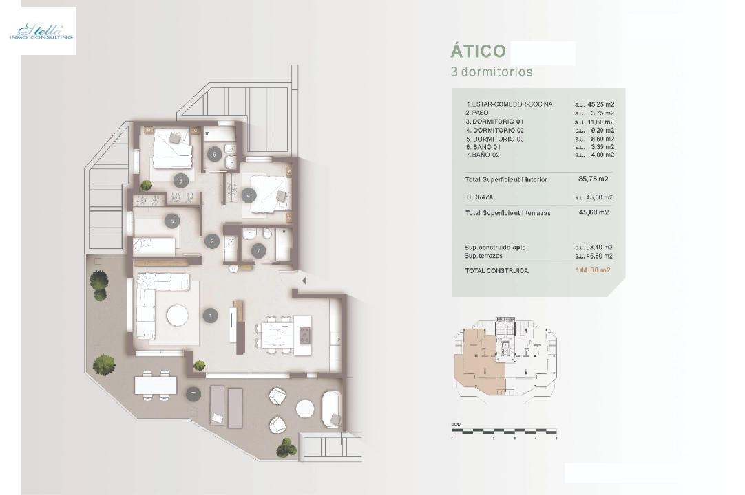 пентхаус in Calpe на продажу, жилая площадь 98 м², + KLIMA, aircondition, 3 спальни, 2 ванная, pool, ref.: BI-CA.A-021-16