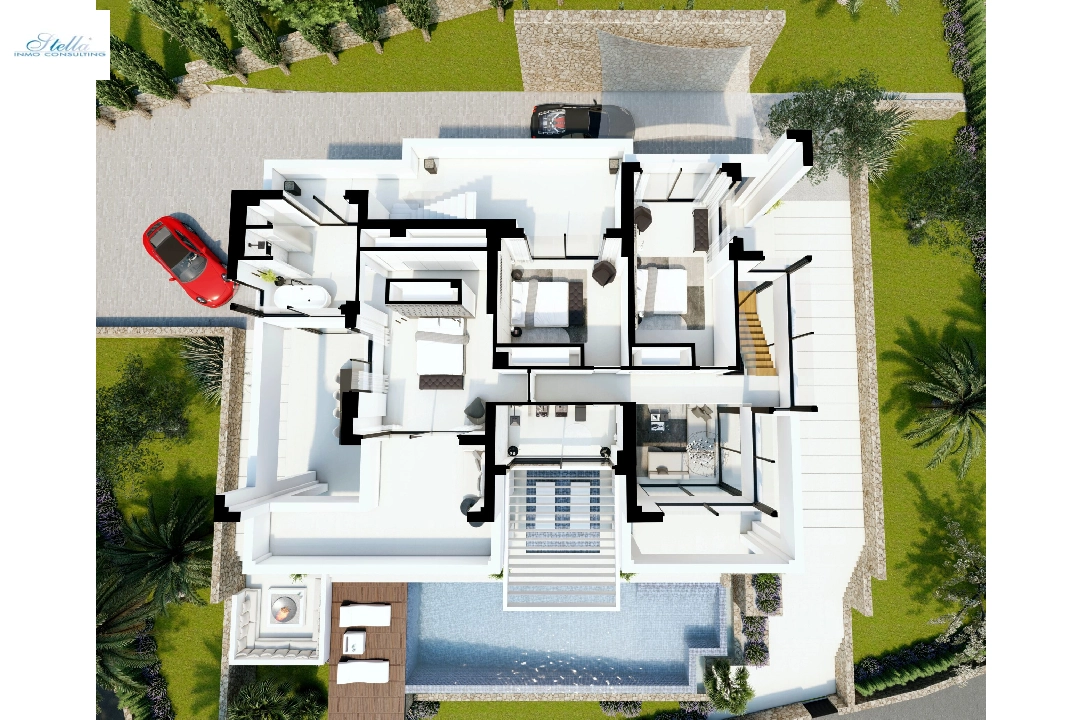 вилла in Benissa(Benissa Costa) на продажу, жилая площадь 574 м², aircondition, поверхности суши 1372 м², 4 спальни, 4 ванная, pool, ref.: BP-7015BEN-35