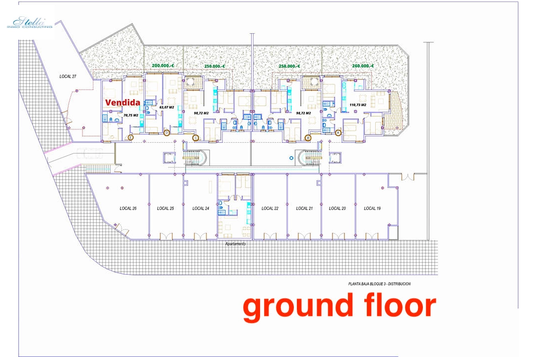 квартира in Vilajoyosa(Urb. Paraiso) на продажу, жилая площадь 63 м², aircondition, поверхности суши 63 м², 2 спальни, 1 ванная, pool, ref.: BP-7019VIL-16