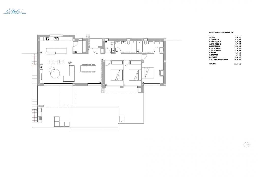 вилла in Alcalali(Urbanizacion) на продажу, жилая площадь 240 м², aircondition, поверхности суши 800 м², 3 спальни, 2 ванная, pool, ref.: AM-11842DA-3700-9