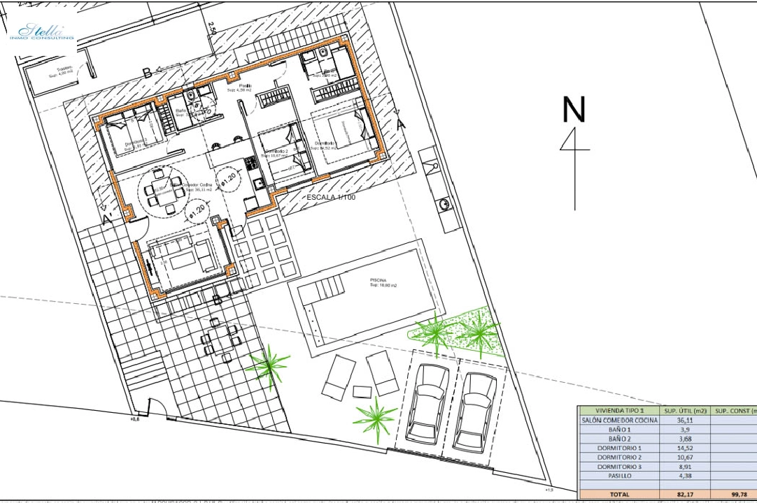 вилла in Polop(Las Lomas) на продажу, жилая площадь 106 м², aircondition, поверхности суши 432 м², 3 спальни, 2 ванная, ref.: BP-7032POL-11