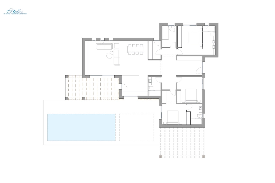 вилла in Moraira(Pinar del Advocat) на продажу, жилая площадь 196 м², aircondition, поверхности суши 800 м², 4 спальни, 3 ванная, pool, ref.: CA-H-1705-AMB-8