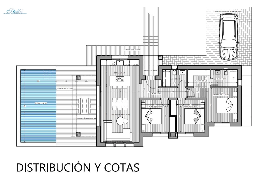 вилла in Denia(Marquesa 4) на продажу, жилая площадь 120 м², год постройки 2025, состояние Как новый, + Центральное Отопление, aircondition, поверхности суши 1085 м², 3 спальни, 2 ванная, pool, ref.: UM-UV-HEBE-17