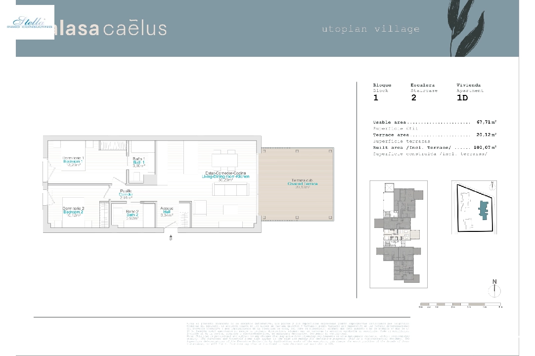 квартира in El Vergel на продажу, жилая площадь 20 м², год постройки 2024, поверхности суши 68 м², 2 спальни, 2 ванная, ref.: TC-B1-1D-2
