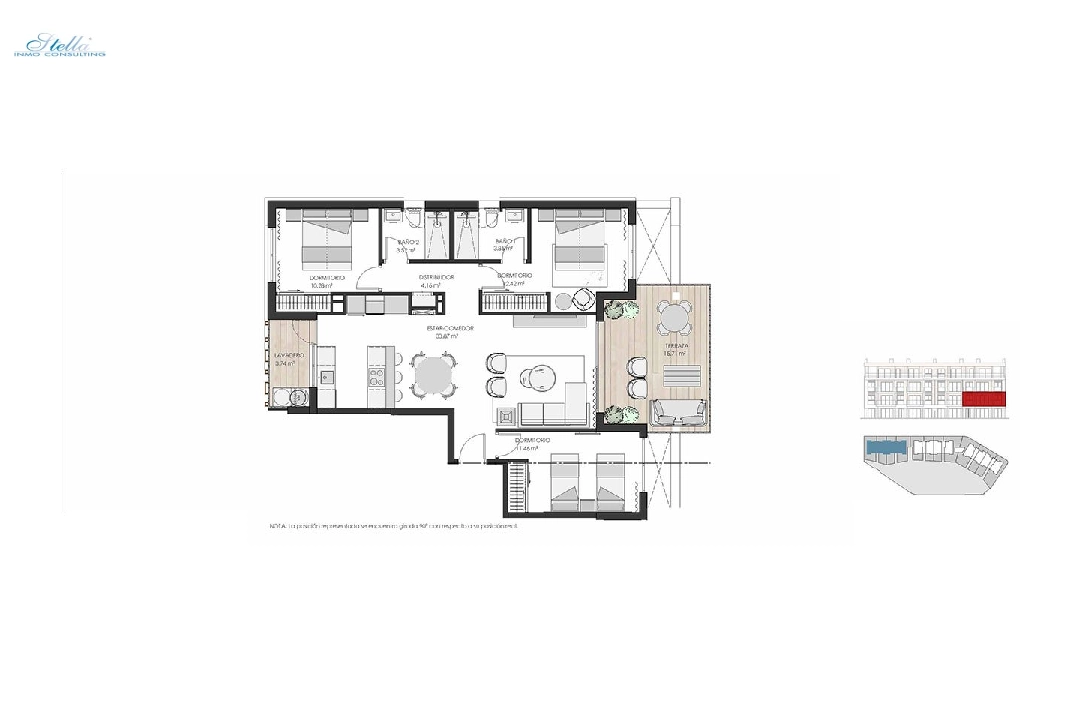 квартира на верхнем этаже in Los Alcazares на продажу, жилая площадь 125 м², состояние Совершенно Новый, 3 спальни, 2 ванная, pool, ref.: HA-LAN-450-A02-9