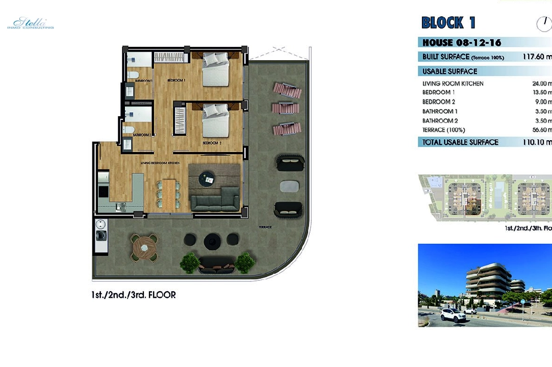 квартира на верхнем этаже in Los Arenales del Sol на продажу, жилая площадь 117 м², состояние Совершенно Новый, 2 спальни, 2 ванная, pool, ref.: HA-ADN-141-A01-33