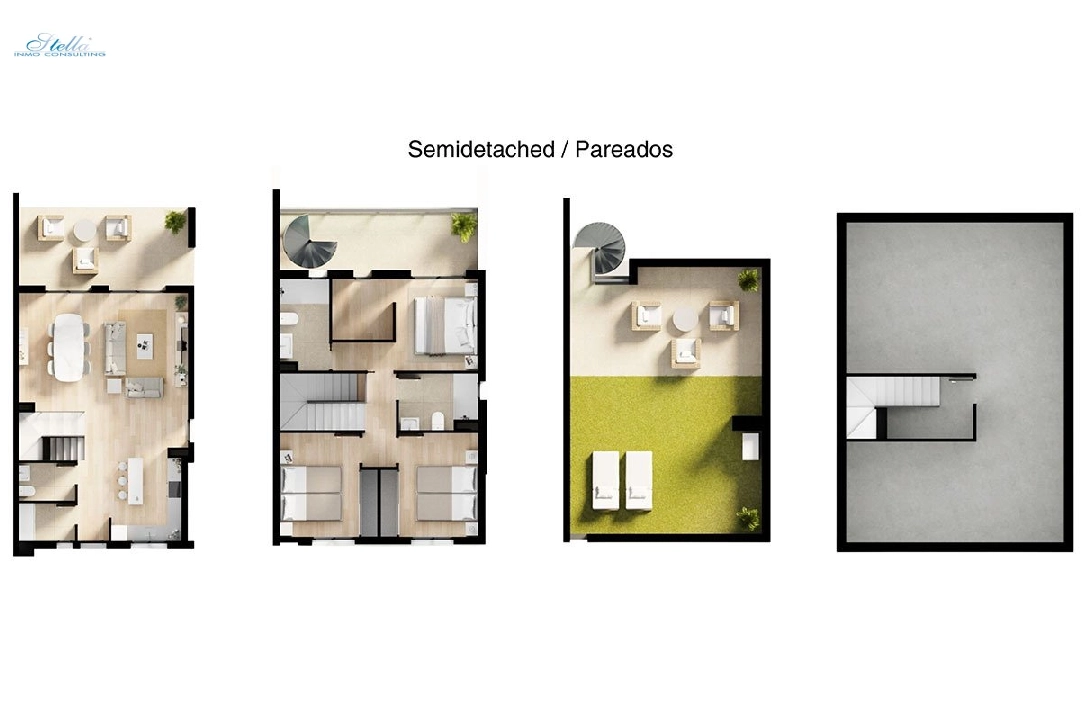 двухквартирный дом in Finestrat на продажу, жилая площадь 282 м², состояние Совершенно Новый, aircondition, 3 спальни, 2 ванная, ref.: HA-FIN-380-D01-15
