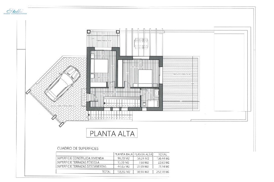 вилла in Pedreguer(Monte Solana I) на продажу, жилая площадь 252 м², год постройки 2025, aircondition, поверхности суши 608 м², 3 спальни, 2 ванная, pool, ref.: UM-UV-SERPIS-16