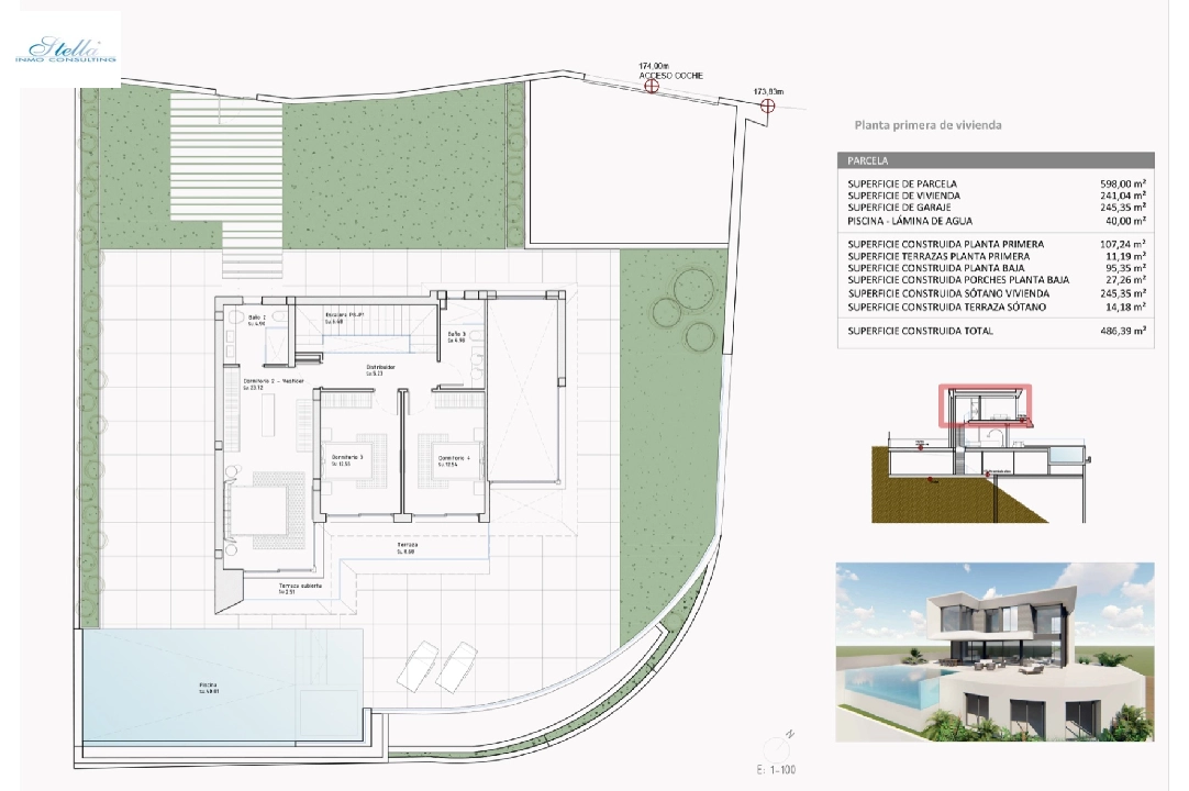 вилла in Finestrat на продажу, жилая площадь 526 м², год постройки 2024, aircondition, поверхности суши 598 м², 5 спальни, 5 ванная, pool, ref.: BI-AL.H-035-22