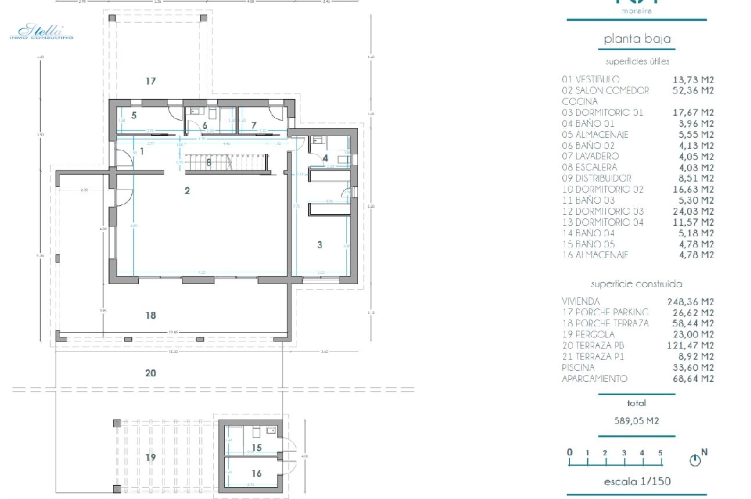 вилла in Moraira на продажу, жилая площадь 248 м², aircondition, поверхности суши 800 м², 4 спальни, 5 ванная, pool, ref.: BI-MT.H-795-12