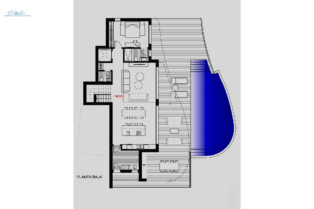 вилла in Moraira(La Sabatera) на продажу, жилая площадь 185 м², aircondition, поверхности суши 801 м², 4 спальни, 4 ванная, pool, ref.: CA-H-1786-AMB-18