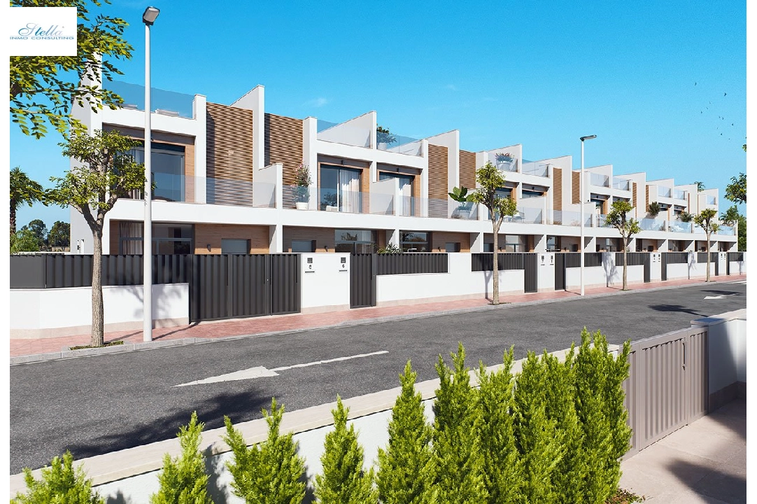 террасный дом in San Pedro del Pinatar на продажу, жилая площадь 157 м², состояние Совершенно Новый, поверхности суши 92 м², 3 спальни, 2 ванная, pool, ref.: HA-SAN-115-R01-2