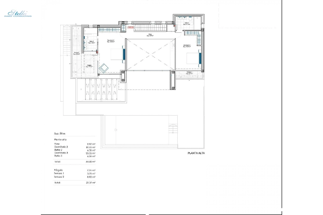 вилла in Moraira на продажу, жилая площадь 434 м², год постройки 2019, aircondition, поверхности суши 800 м², 4 спальни, 3 ванная, pool, ref.: AM-11856DA-5