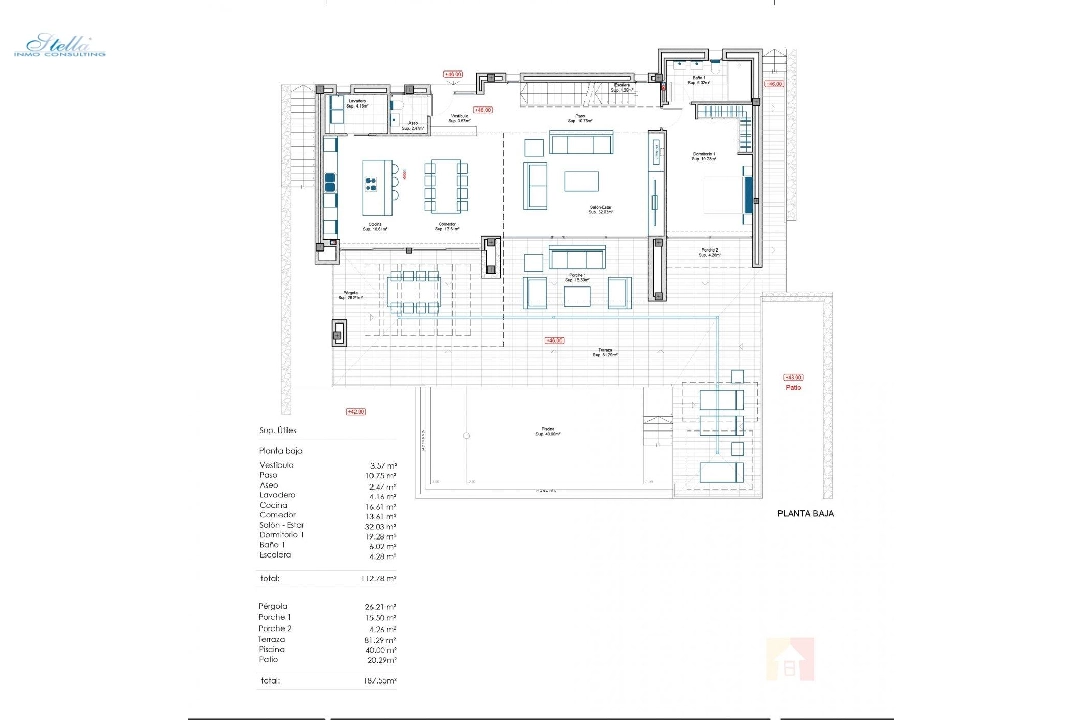 вилла in Moraira на продажу, жилая площадь 434 м², год постройки 2019, aircondition, поверхности суши 800 м², 4 спальни, 3 ванная, pool, ref.: AM-11856DA-7