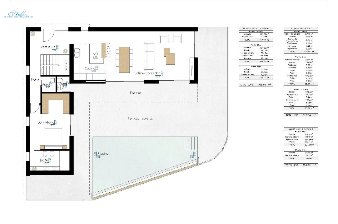 вилла in Benissa на продажу, жилая площадь 359 м², год постройки 2024, aircondition, поверхности суши 1040 м², 4 спальни, 3 ванная, pool, ref.: AM-11858DA-21