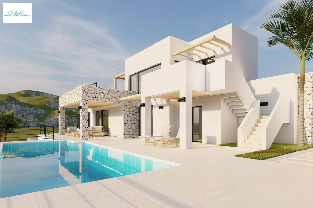 вилла in Moraira на продажу, жилая площадь 261 м², год постройки 2023, aircondition, поверхности суши 810 м², 4 спальни, 3 ванная, pool, ref.: AM-12027DA-1