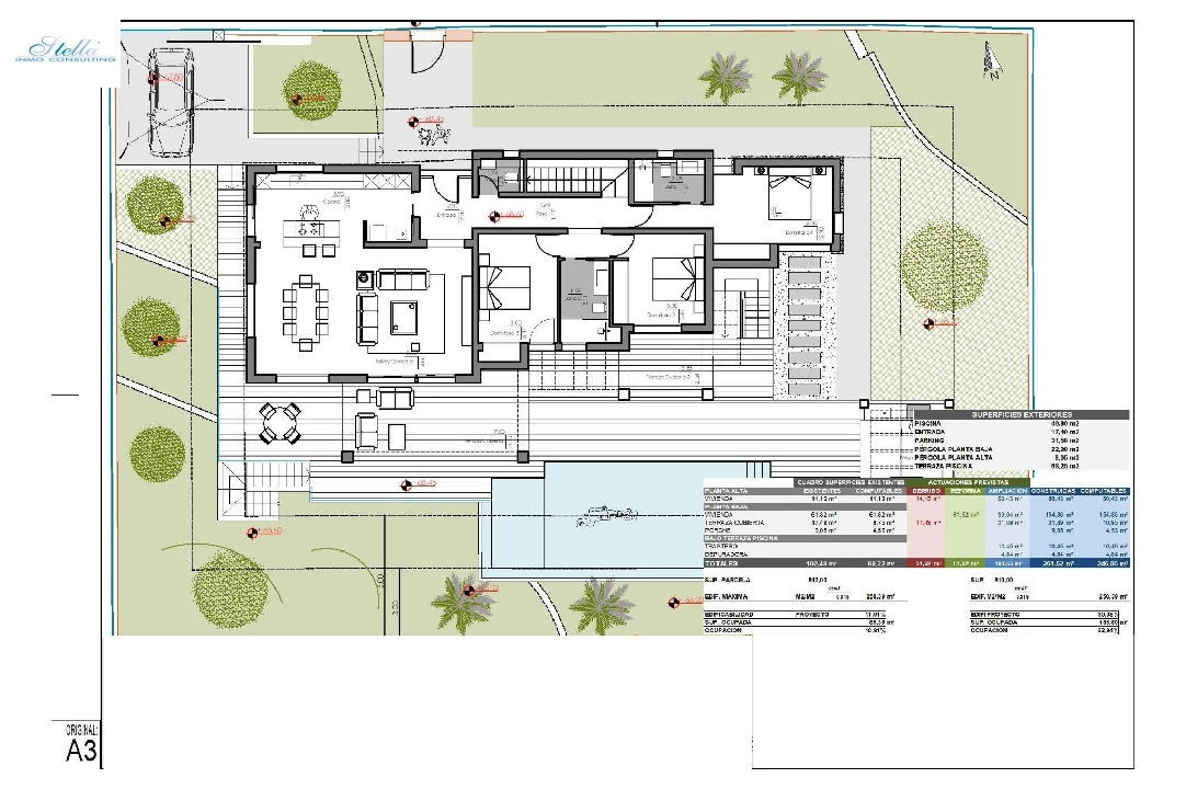 вилла in Moraira на продажу, жилая площадь 261 м², год постройки 2023, aircondition, поверхности суши 810 м², 4 спальни, 3 ванная, pool, ref.: AM-12027DA-19