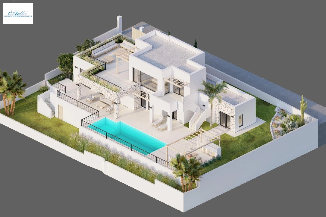 вилла in Moraira на продажу, жилая площадь 261 м², год постройки 2023, aircondition, поверхности суши 810 м², 4 спальни, 3 ванная, pool, ref.: AM-12027DA-5