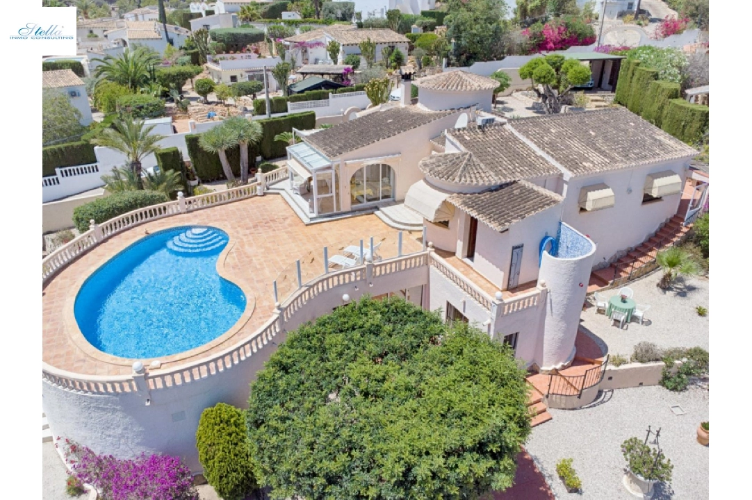 вилла in Moraira на продажу, жилая площадь 293 м², год постройки 1998, aircondition, поверхности суши 1604 м², 5 спальни, 3 ванная, pool, ref.: AM-12096DA-1