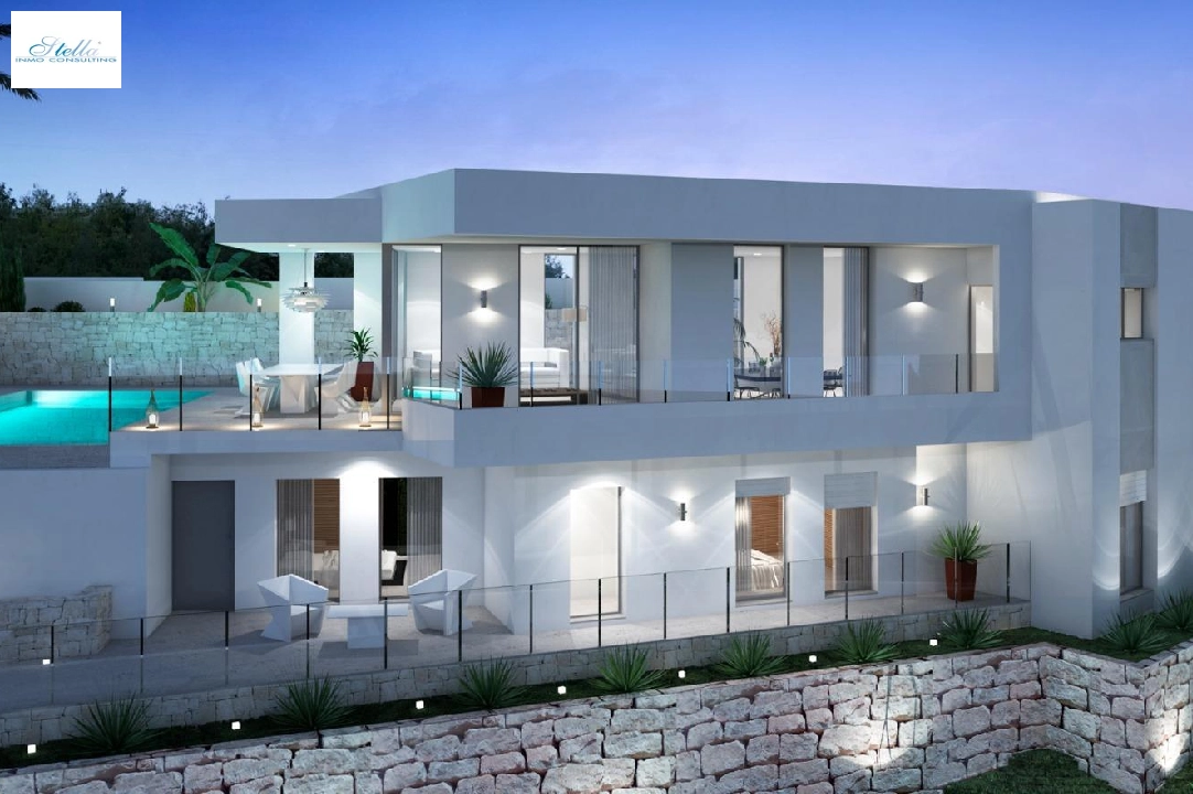 вилла in Moraira на продажу, жилая площадь 286 м², год постройки 2024, aircondition, поверхности суши 800 м², 3 спальни, 2 ванная, pool, ref.: AM-12126DA-1