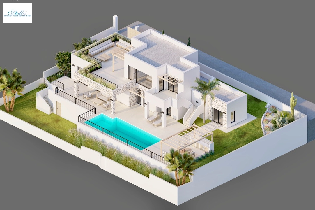 вилла in Moraira(Pinar del Advocat) на продажу, жилая площадь 265 м², поверхности суши 810 м², 4 спальни, 3 ванная, pool, ref.: CA-H-1822-AMBI-14