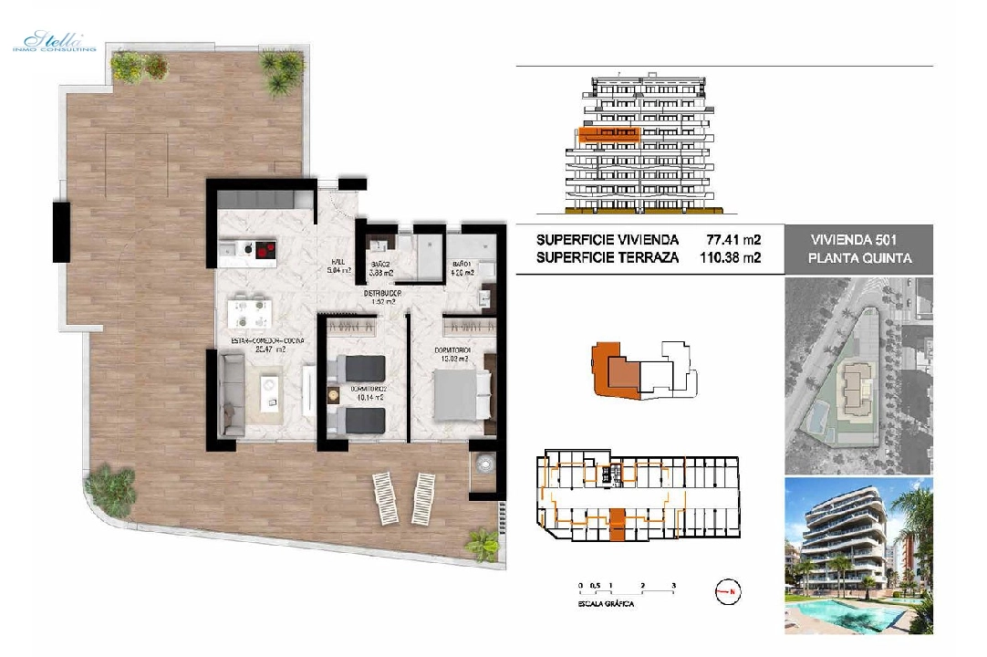 квартира на верхнем этаже in Guardamar del Segura на продажу, жилая площадь 102 м², состояние Совершенно Новый, 2 спальни, 2 ванная, pool, ref.: HA-GUN-411-A01-22